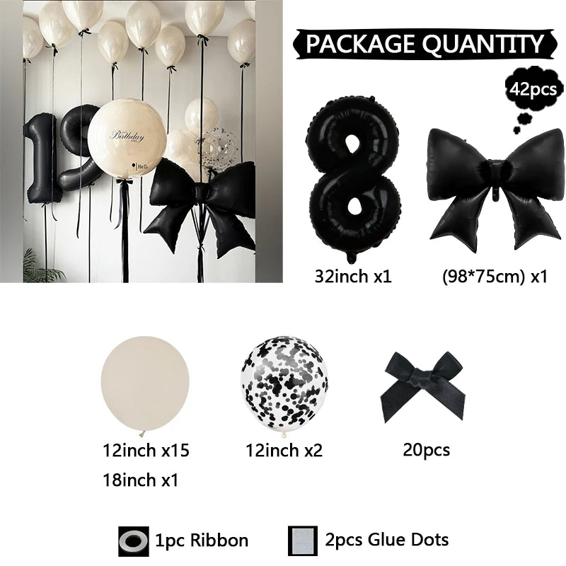 Schleifenballon Set 32 Zoll – Latexballons mit Schleife für Geburtstag, Hochzeit & Babyparty