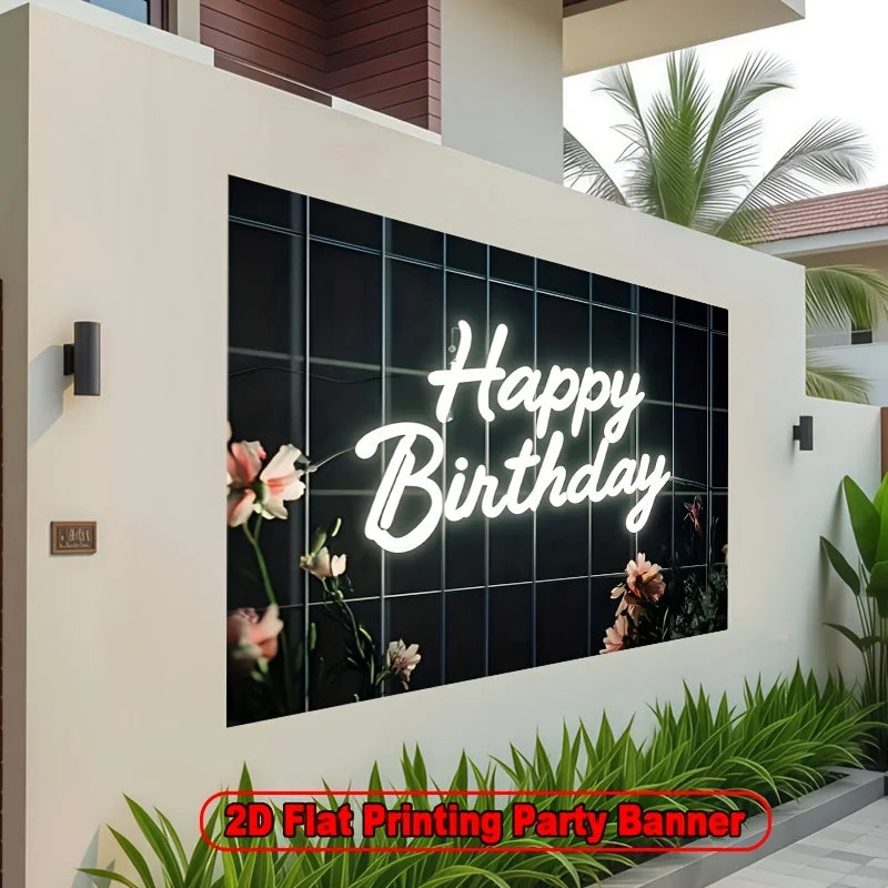 A neon sign for "Happy Birthday", suitable for home decoration, photography, weddings, birthdays, and Valentine's Day.