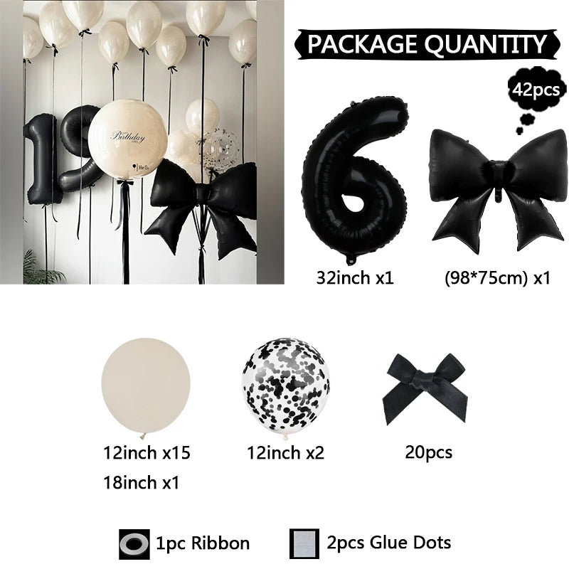 Schleifenballon Set 32 Zoll – Latexballons mit Schleife für Geburtstag, Hochzeit & Babyparty