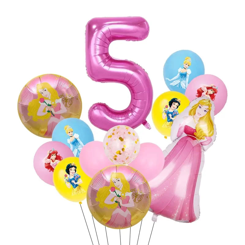 Princess Birthday Party Decorations Candy Gift Boxes Pink Princes Balloons Stickers Tableware Set Backdrop Party Favors Birthday