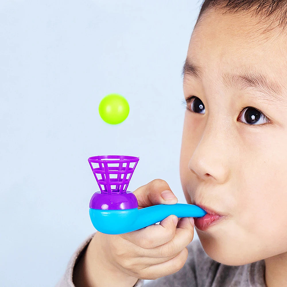12Pcs Fun Magic Blowing Pipe Floating Ball Game Kids Birthday Party Favors Keepsakes Carnival Christmas Party Prizes Piñatas Toy
