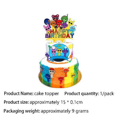 Sprunki Birthday Party Decorations Balloons Backdrop Banners Tableware Set Tablecloth Cups Plates Straws Kids Party Supplies