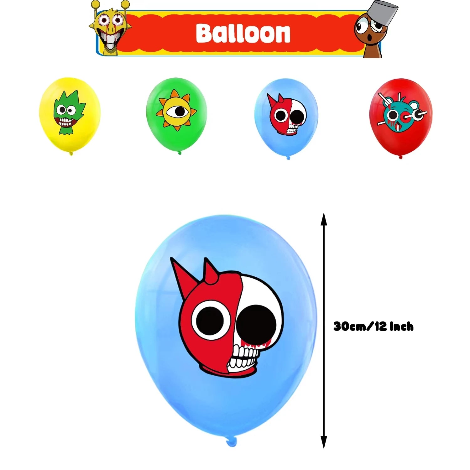 New Sprunki Birthday Party Decoration Balloons Set Kids Boys Favors Birthday Party Supplies IncredibES Tableware for Baby Shower