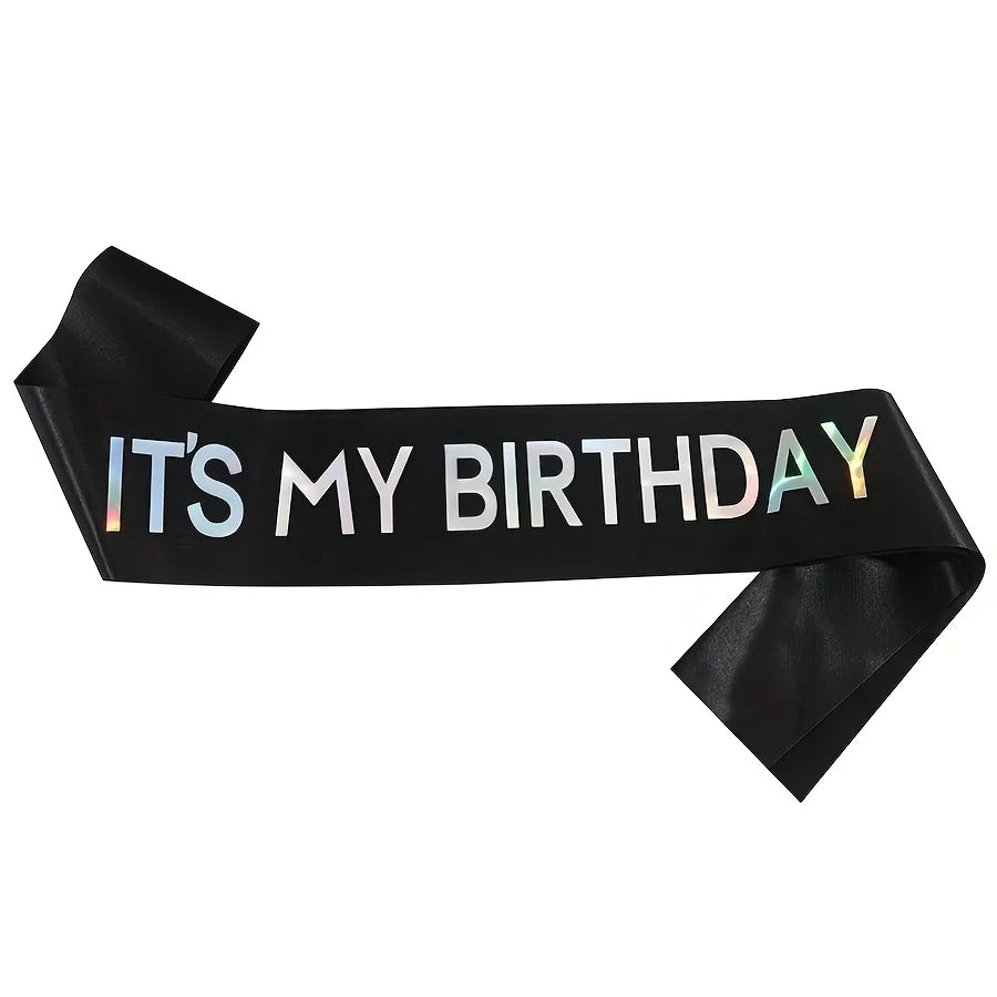 It's My Birthday Party Decoration with Strap, Etiquette Strap, Color Ding Cloth, Hot Stamped Belt, Ribbon