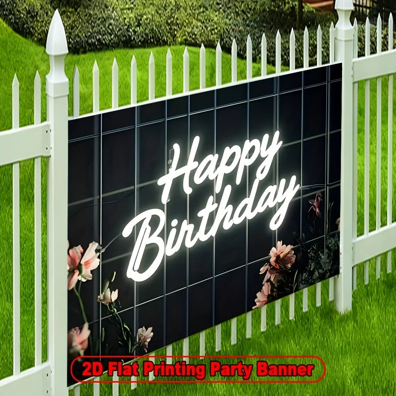 A neon sign for "Happy Birthday", suitable for home decoration, photography, weddings, birthdays, and Valentine's Day.
