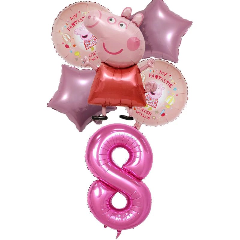 Peppa Pig Children Birthday Decorations Party Balloons Kawaii Cartoon Party Supplies Baby Shower Decorations Gender Reveal