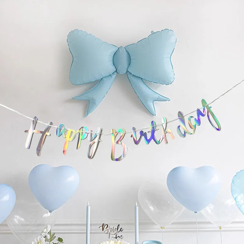 Schleifenballon aus Aluminiumfolie – Elegante Deko für Geburtstag, Hochzeit & Party