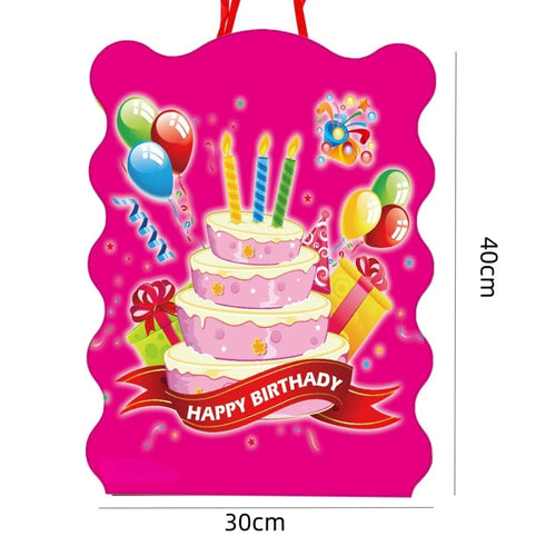 1Pcs Happy Birthday Theme Pinata Decoration Kids Girls Boy Favors Birthday Party Decorations Supplies DIY Paperboard Pinatas