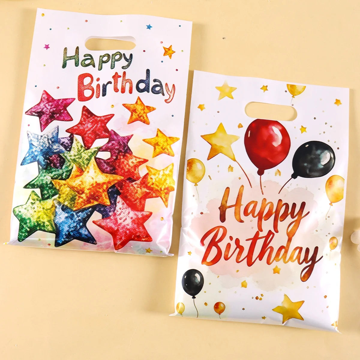 10/20/50pcs Birthday Party Candy Gift Bags Birthday Balloons Hand Bags Happy Birthday Party Decorations Kids Adults Favors Gifts