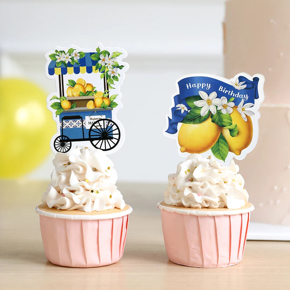Happy Birthday Banner – Zitronen-Deko Set für Kindergeburtstag & Babyparty