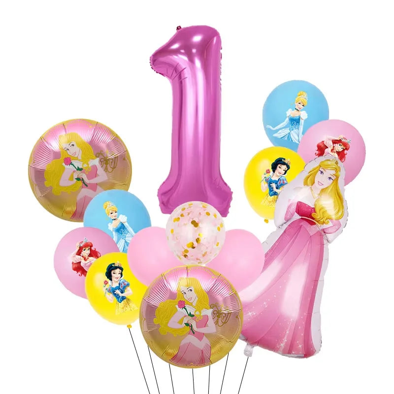 Princess Birthday Party Decorations Candy Gift Boxes Pink Princes Balloons Stickers Tableware Set Backdrop Party Favors Birthday