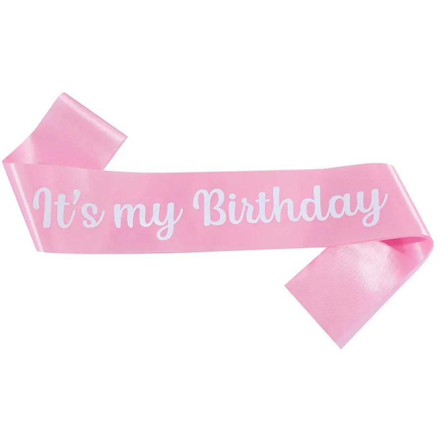 It's My Birthday Party Decoration with Strap, Etiquette Strap, Color Ding Cloth, Hot Stamped Belt, Ribbon