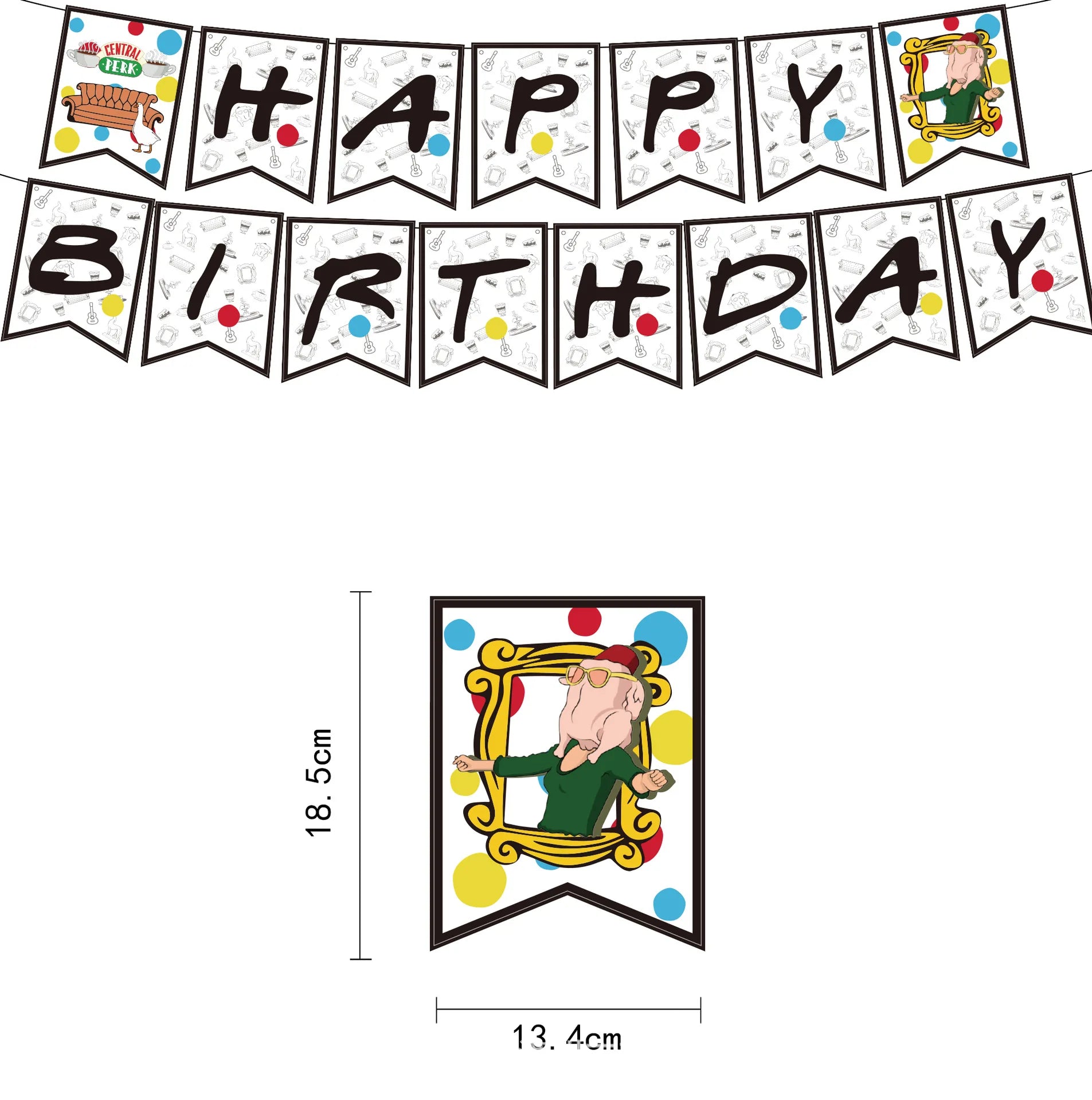 Friends Birthday Party Decoration Party Supplies Birthday Balloon Cake Topper Birthday Banner Baby Shower Party Favor Home Decor