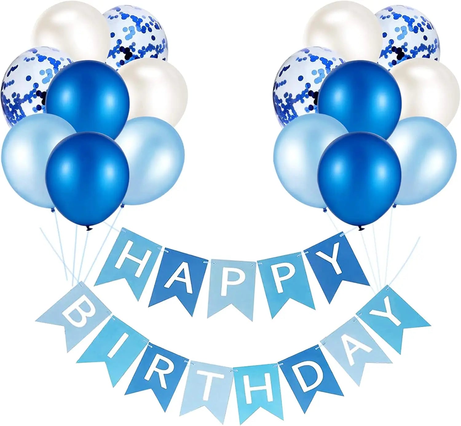 Happy Birthday Banner & Konfetti-Latexballons Set – 12 Zoll | Geburtstagsdeko für Kinder