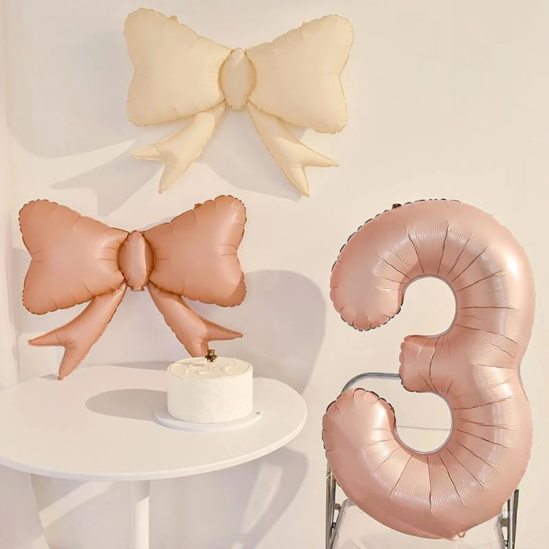 Schleifenballon aus Aluminiumfolie – Elegante Deko für Geburtstag, Hochzeit & Party
