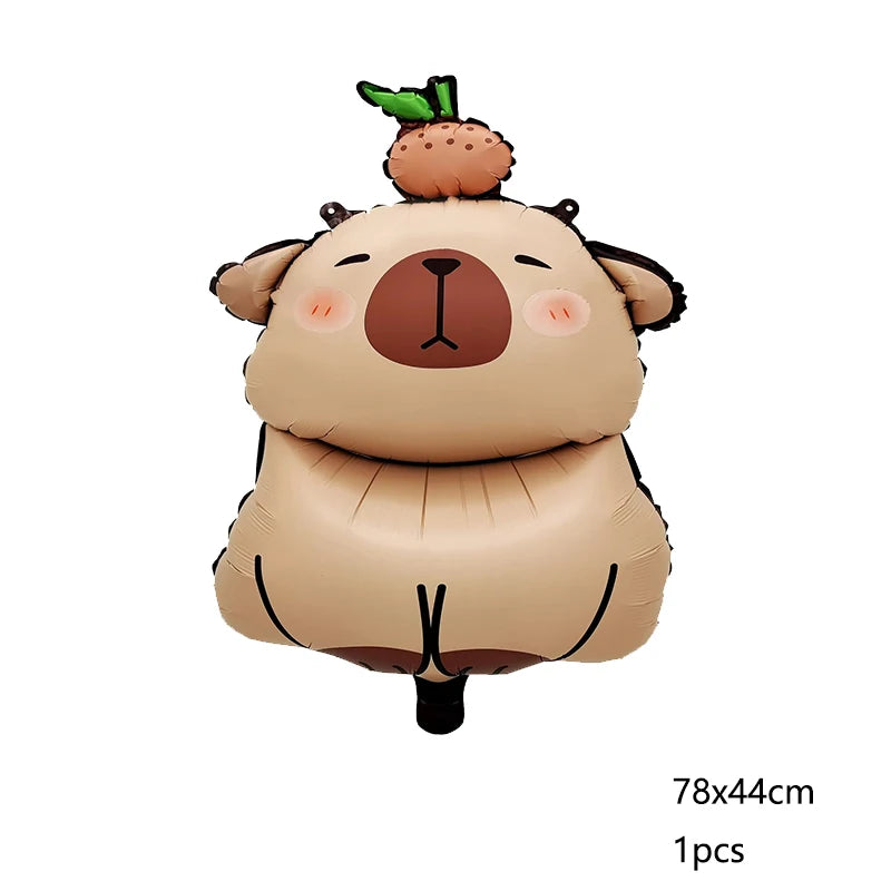 Cute Cartoon Capybara Balloon Capybara Birthday Party Decorations Caramel Foil Number Baby Shower Globos Gift Toys