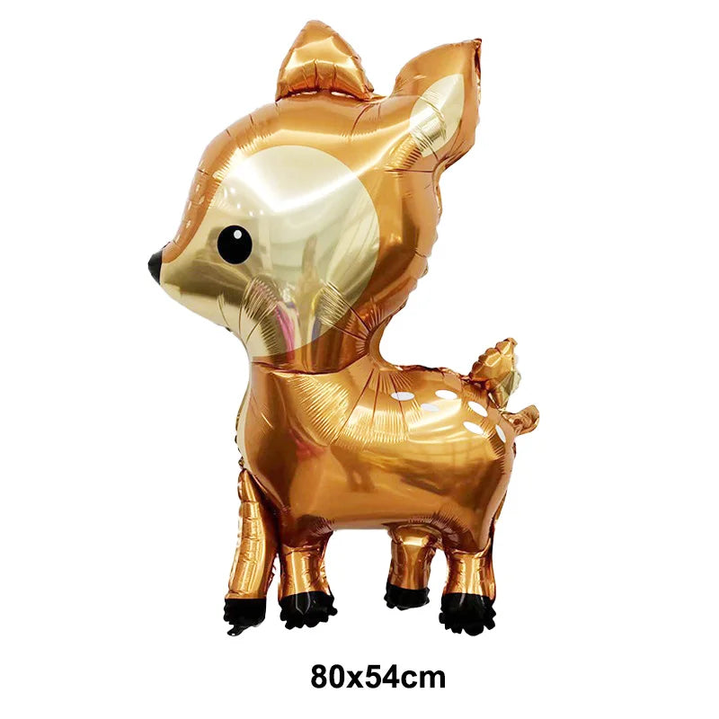Woodland Animal Balloons Woodland Themed Baby Shower Birthday Fall Party Decor Fox Deer Tiger Bear Forest Animal Mylar Balloon