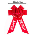 Riesige Happy Birthday Geschenkschleife 30 Zoll – Große Ziehschleife für Auto & Geschenke | Rot
