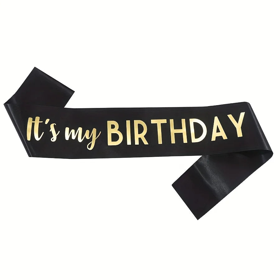 It's My Birthday Party Decoration with Strap, Etiquette Strap, Color Ding Cloth, Hot Stamped Belt, Ribbon