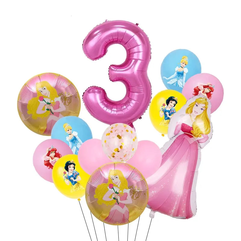 Princess Birthday Party Decorations Candy Gift Boxes Pink Princes Balloons Stickers Tableware Set Backdrop Party Favors Birthday