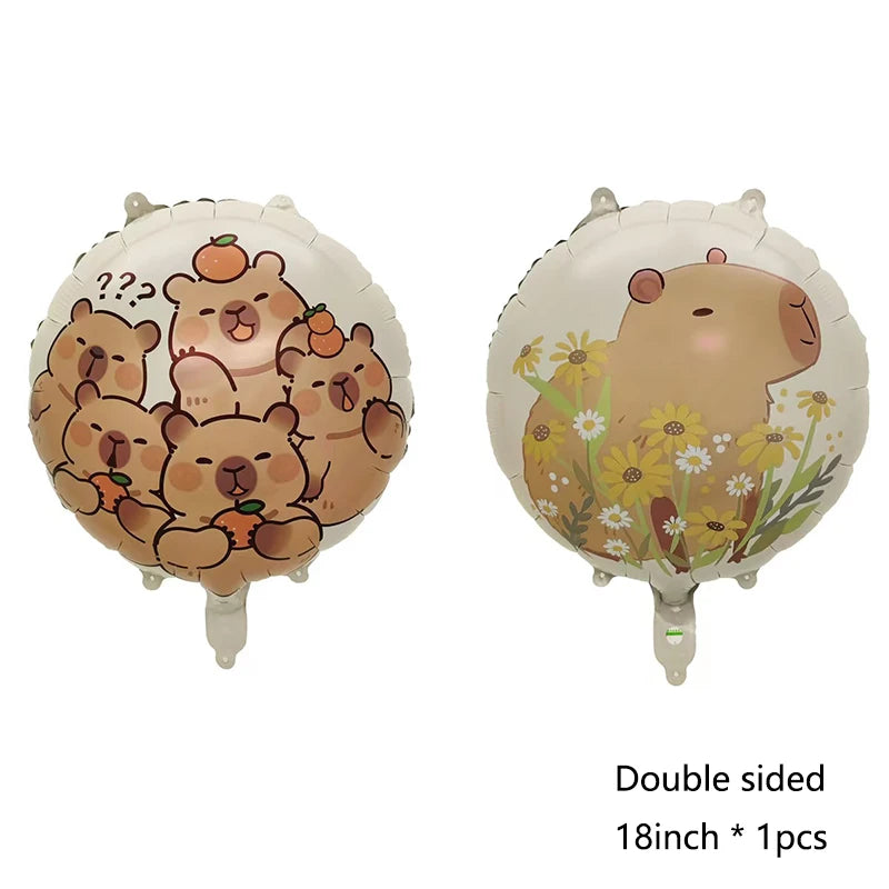 Cute Cartoon Capybara Balloon Capybara Birthday Party Decorations Caramel Foil Number Baby Shower Globos Gift Toys
