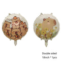 Cute Cartoon Capybara Balloon Capybara Birthday Party Decorations Caramel Foil Number Baby Shower Globos Gift Toys
