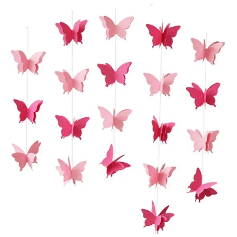 3D Schmetterling Papiergirlande – Bunte Wimpelkette für Geburtstag & Party | 2m