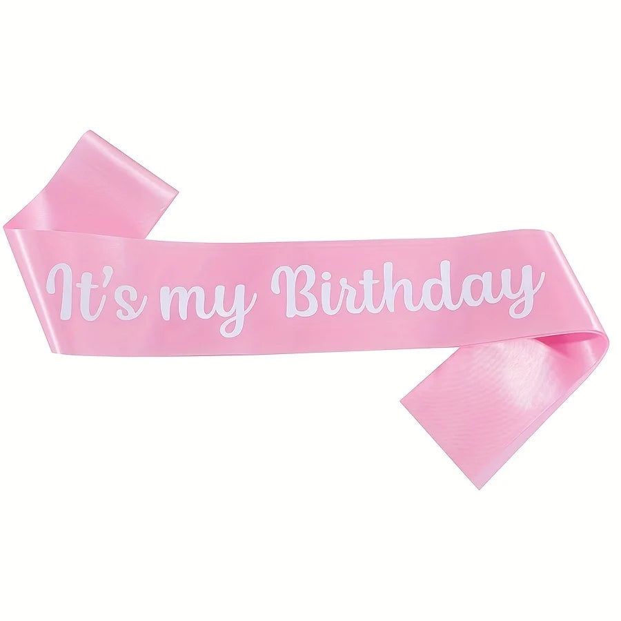 It's My Birthday Party Decoration with Strap, Etiquette Strap, Color Ding Cloth, Hot Stamped Belt, Ribbon