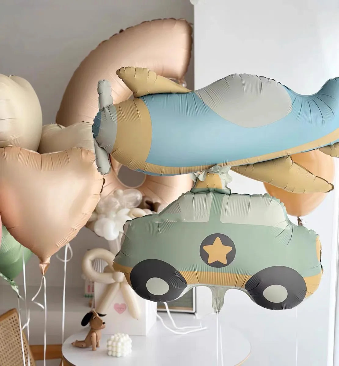 Teddybär Folienballon Set – Süßer Cartoon Bär in Rosa & Creme | Kindergeburtstag & Babyparty