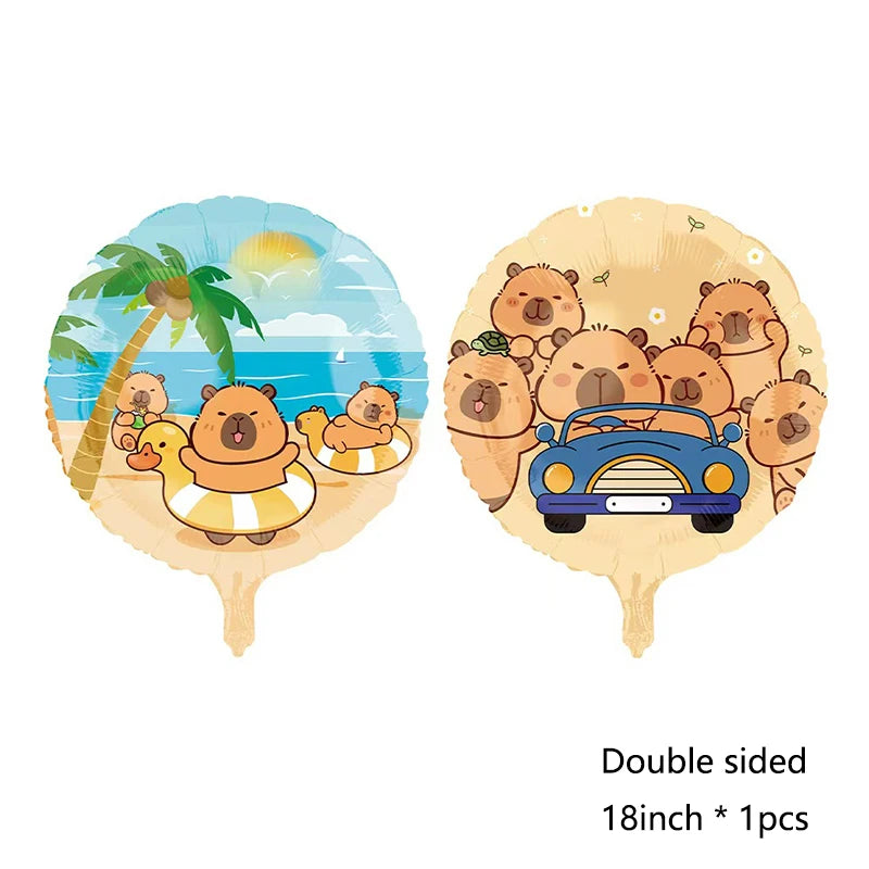 Cute Cartoon Capybara Balloon Capybara Birthday Party Decorations Caramel Foil Number Baby Shower Globos Gift Toys