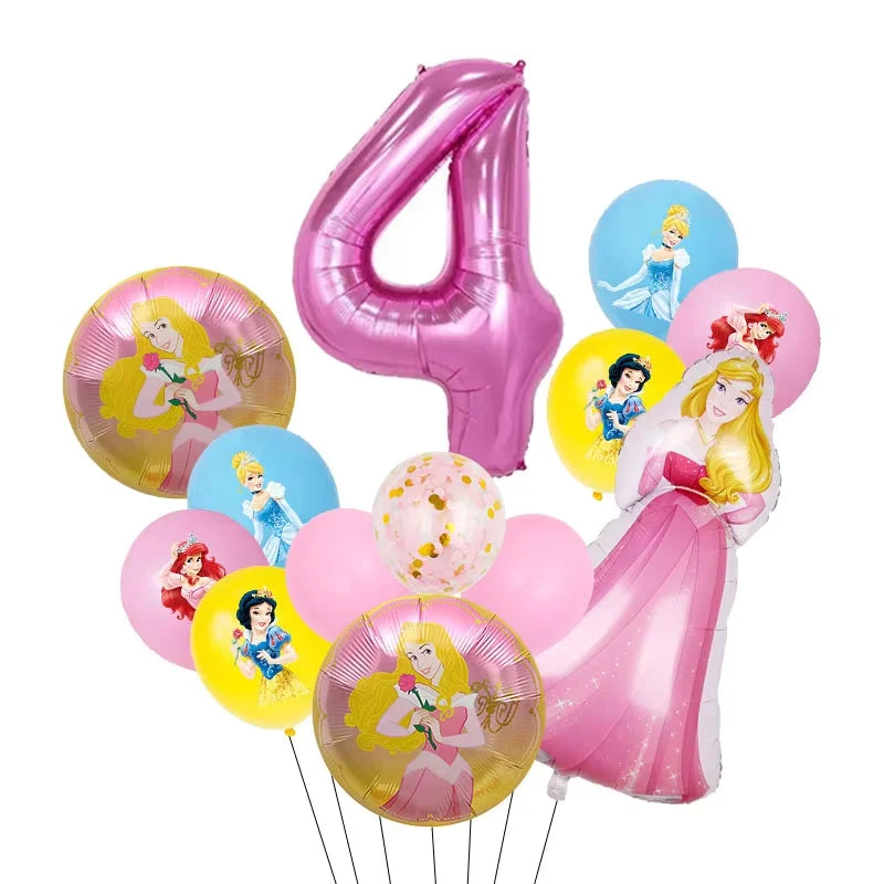 Princess Birthday Party Decorations Candy Gift Boxes Pink Princes Balloons Stickers Tableware Set Backdrop Party Favors Birthday