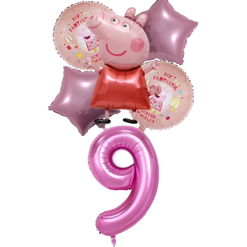 Peppa Pig Children Birthday Decorations Party Balloons Kawaii Cartoon Party Supplies Baby Shower Decorations Gender Reveal