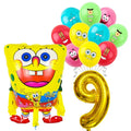 Spongebob Child party Birthday balloon set Patrick Star Foil Number Latex balloon Baby shower Party Decorations Supplies Globos