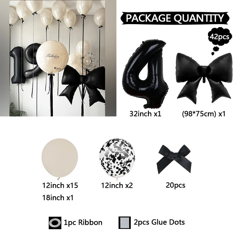 Schleifenballon Set 32 Zoll – Latexballons mit Schleife für Geburtstag, Hochzeit & Babyparty