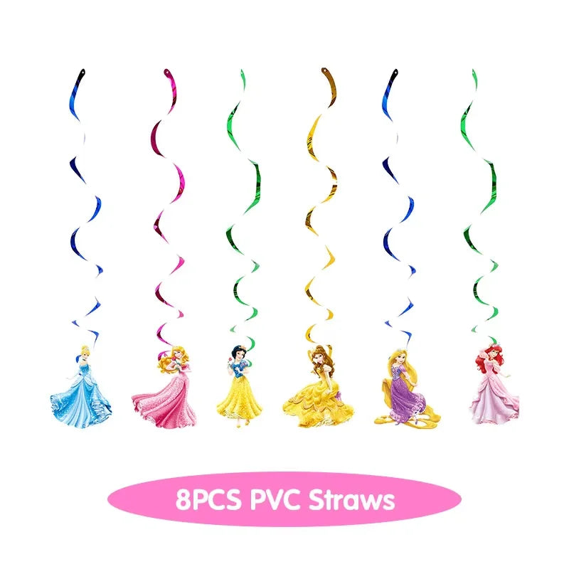 Princess Birthday Party Decorations Candy Gift Boxes Pink Princes Balloons Stickers Tableware Set Backdrop Party Favors Birthday