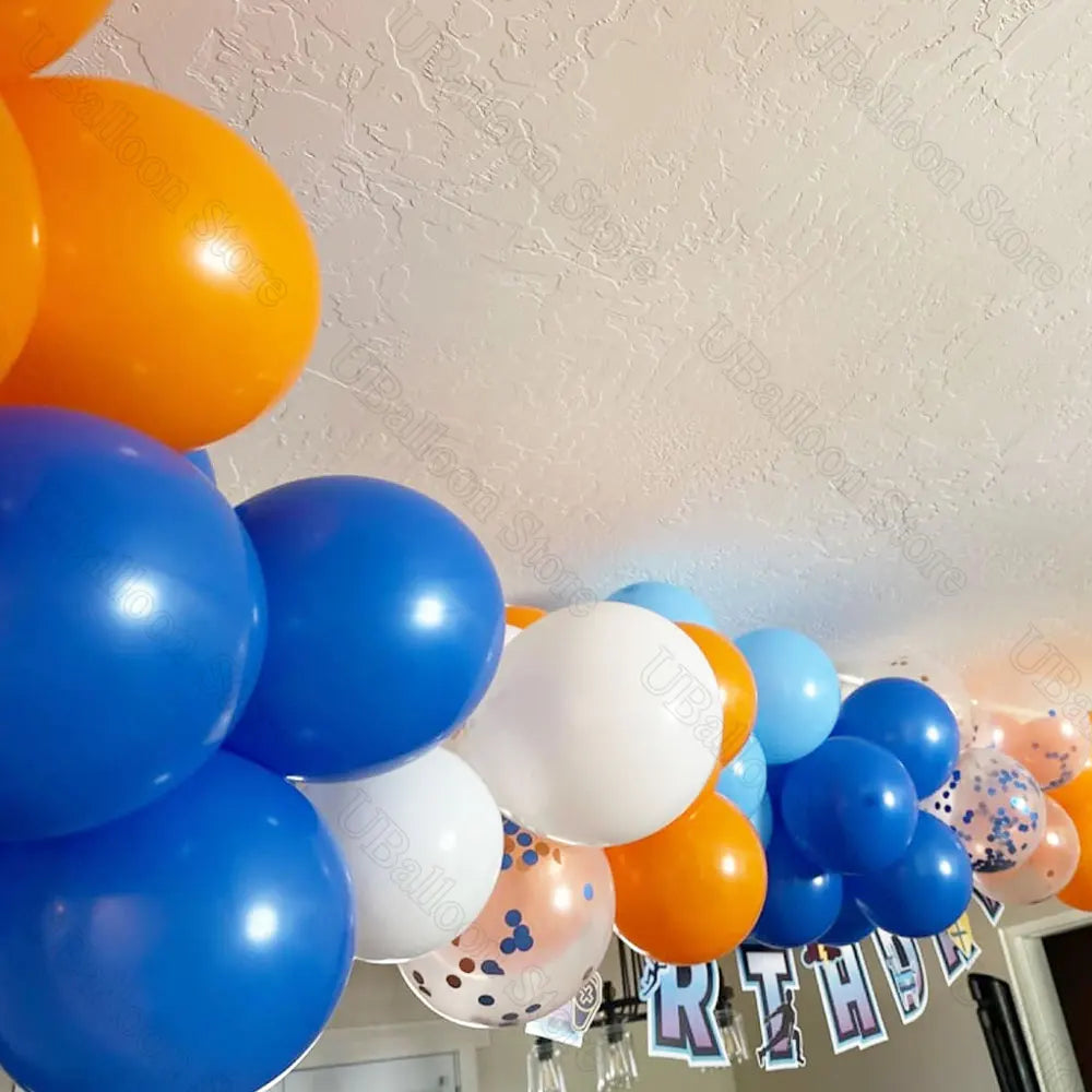 40er Luftballon-Set Orange & Blau – 25cm Latexballons für Geburtstag & Babyparty