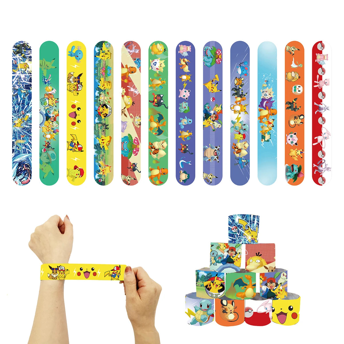 Pokemon Birthday Party Favors Birthday Party Gifts Bracelet sticker gift bag Key chaiSmall gifts for boys and girls gathering