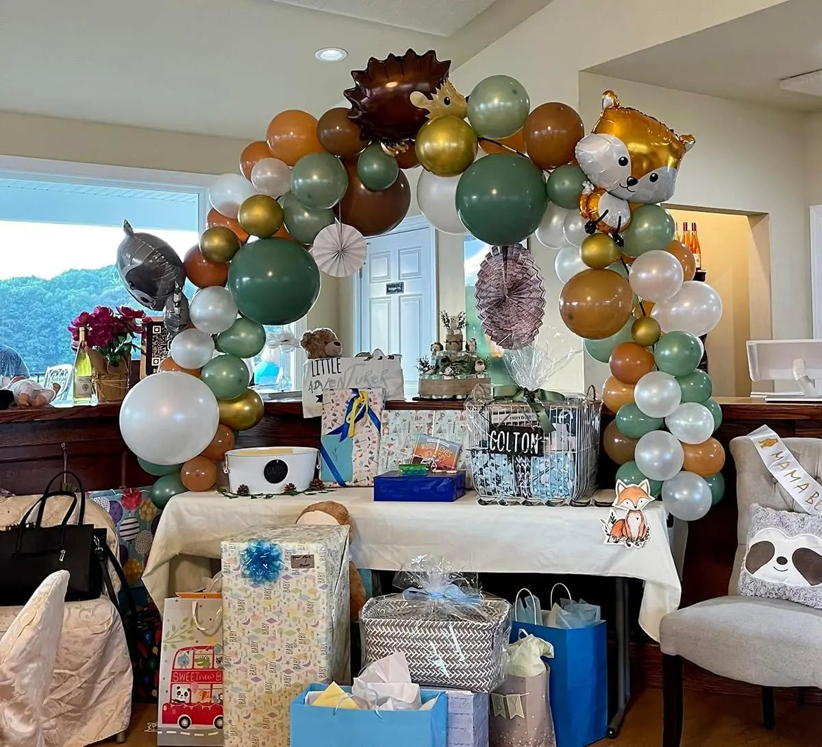 Woodland Animal Balloons Woodland Themed Baby Shower Birthday Fall Party Decor Fox Deer Tiger Bear Forest Animal Mylar Balloon