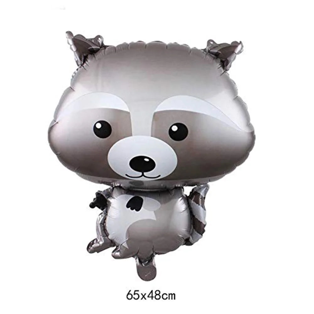 Woodland Animal Balloons Woodland Themed Baby Shower Birthday Fall Party Decor Fox Deer Tiger Bear Forest Animal Mylar Balloon