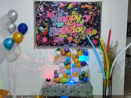 70cm DIY Geburtstags-Zahlen-Deko Set 0–9 mit 30 Ballons – Party Raumdekoration