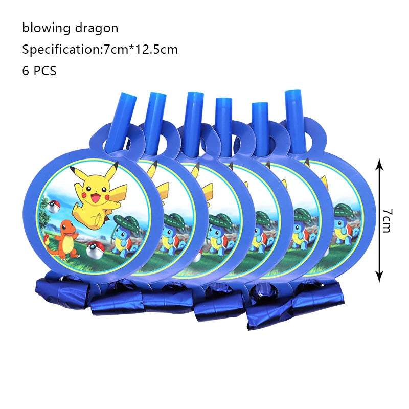 Pokemon Birthday Party Decoration New Ligntning Pikachu Balloon Kid Event Supplies Disposable Tableware Banner Backdrop Plate