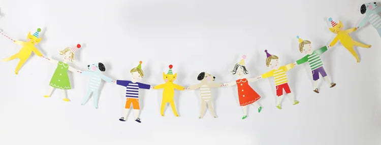 Cartoon Bunting Birthday Banner for Children's Day and Bedroom Decoration, Hand in Hand, Animal, Forest, DIY, Event, Dress Up,2m