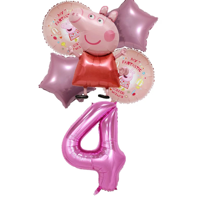 Peppa Pig Children Birthday Decorations Party Balloons Kawaii Cartoon Party Supplies Baby Shower Decorations Gender Reveal