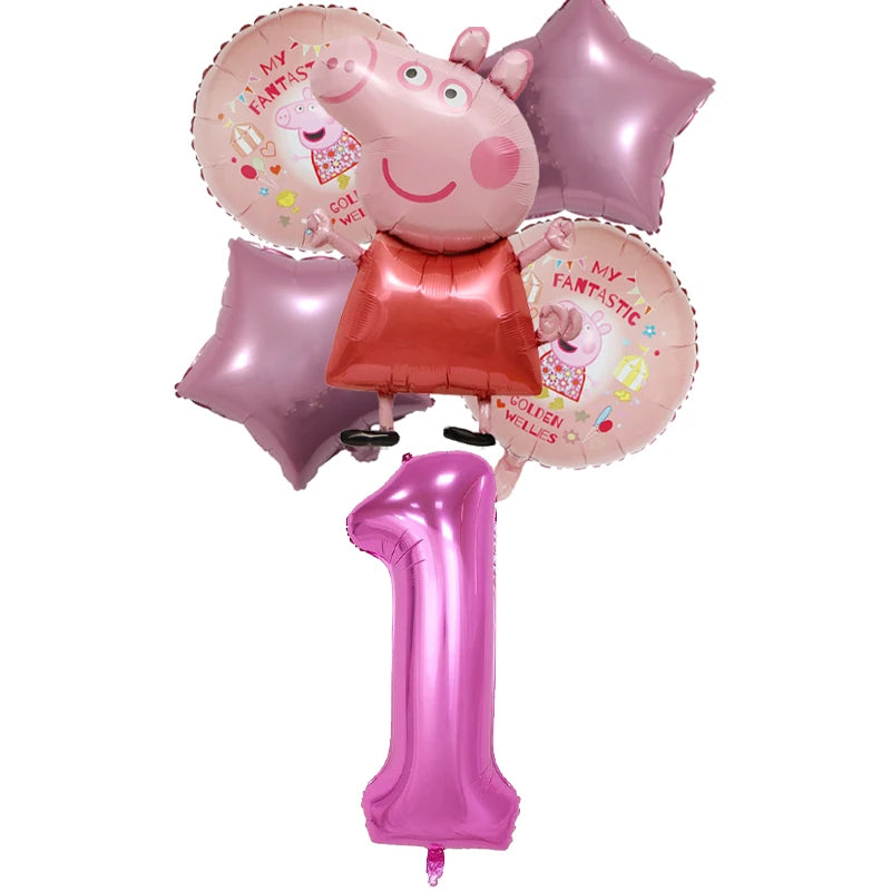 Peppa Pig Children Birthday Decorations Party Balloons Kawaii Cartoon Party Supplies Baby Shower Decorations Gender Reveal