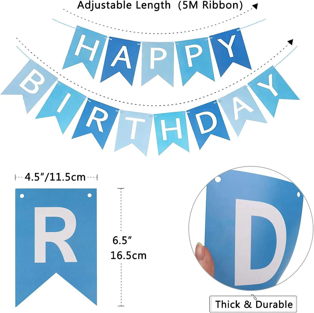 Happy Birthday Banner & Konfetti-Latexballons Set – 12 Zoll | Geburtstagsdeko für Kinder
