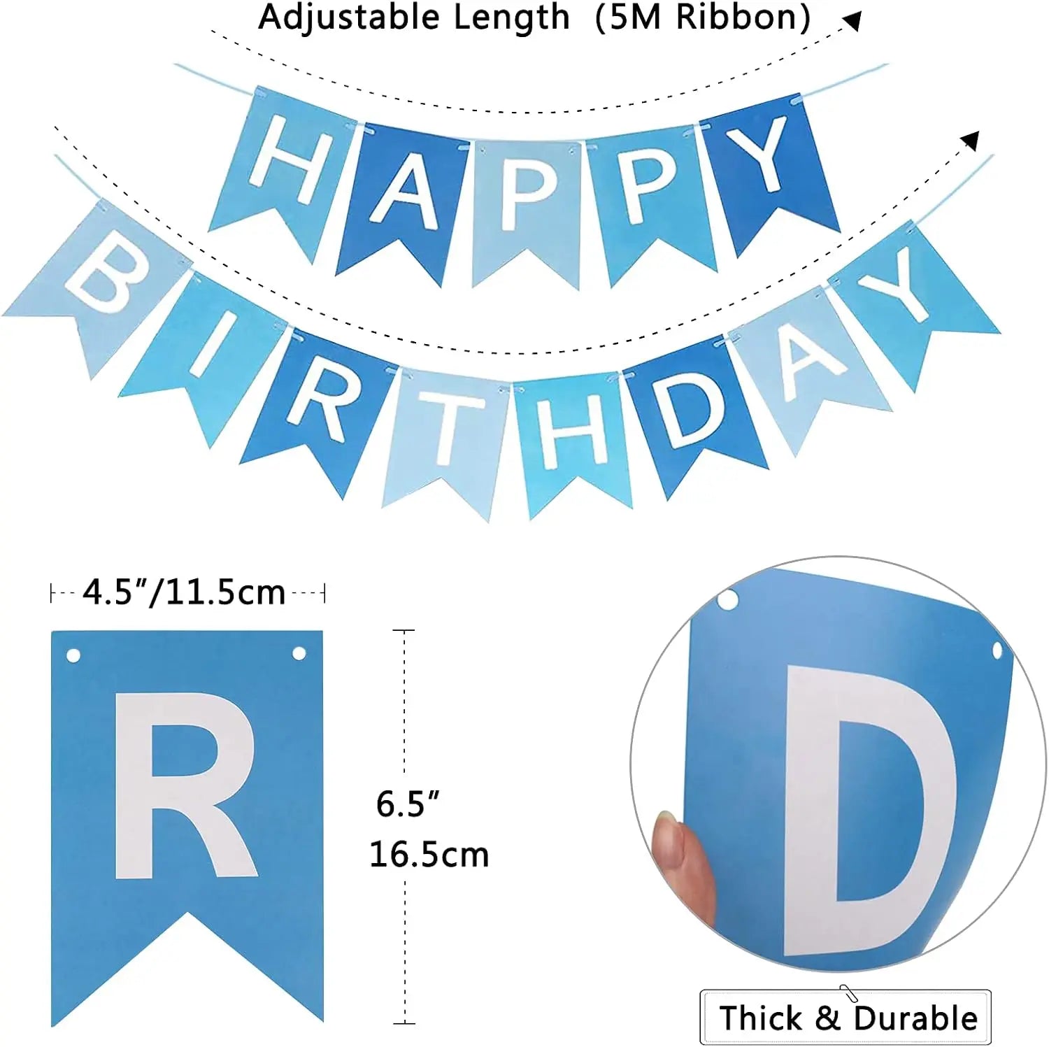 Happy Birthday Banner & Konfetti-Latexballons Set – 12 Zoll | Geburtstagsdeko für Kinder