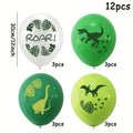 12pcs/set 12inch Dino Birthday Balloons Dinosaur Jungle Wild Animal Party ROAR Latex Balloons Kids Birthday Party Air Ballon