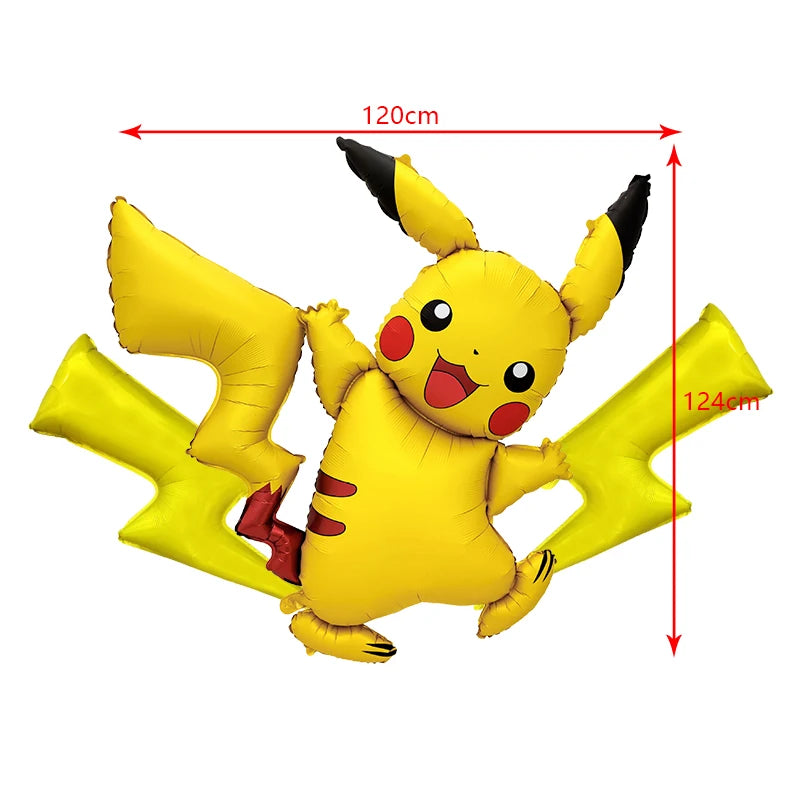 Pokemon Birthday Party Decoration New Ligntning Pikachu Balloon Kid Event Supplies Disposable Tableware Banner Backdrop Plate