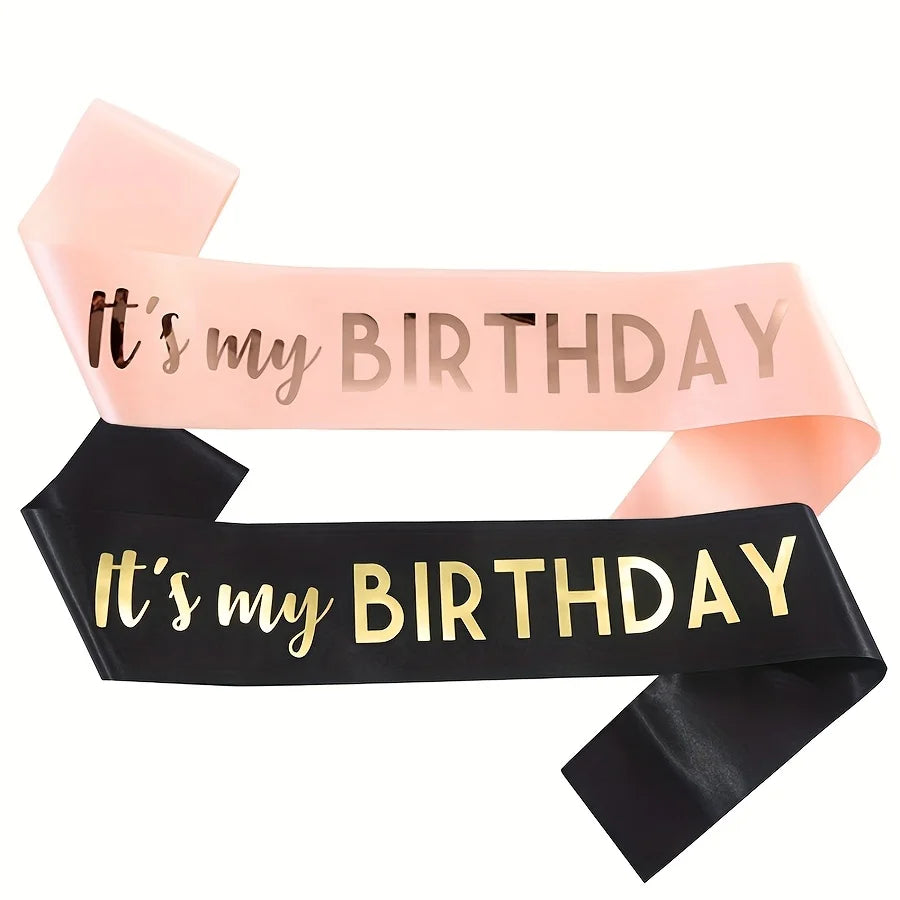 It's My Birthday Party Decoration with Strap, Etiquette Strap, Color Ding Cloth, Hot Stamped Belt, Ribbon