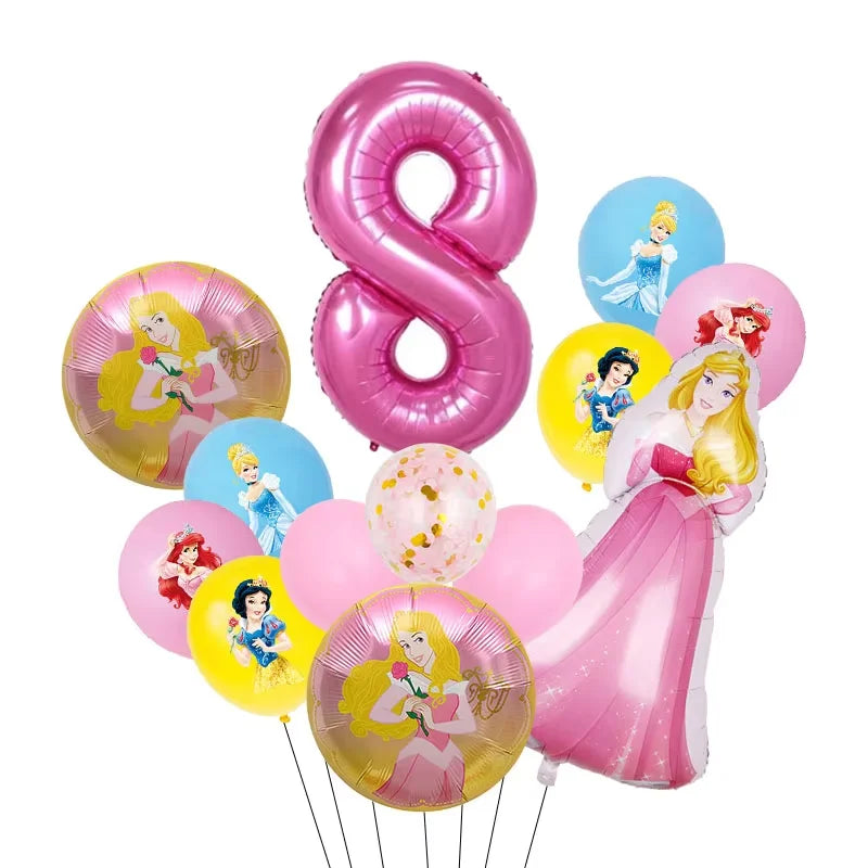 Princess Birthday Party Decorations Candy Gift Boxes Pink Princes Balloons Stickers Tableware Set Backdrop Party Favors Birthday